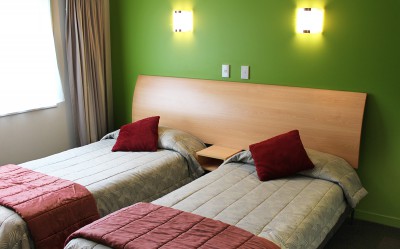 Two bedroom family units come with king sized bed (in separate room), two single beds (separate room, also), and sofa bed